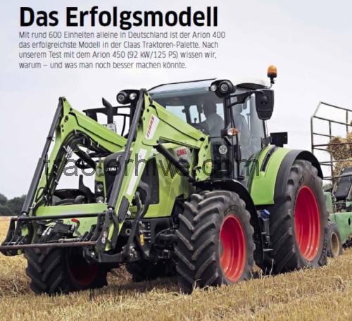Claas Arion 450 specs and reviews